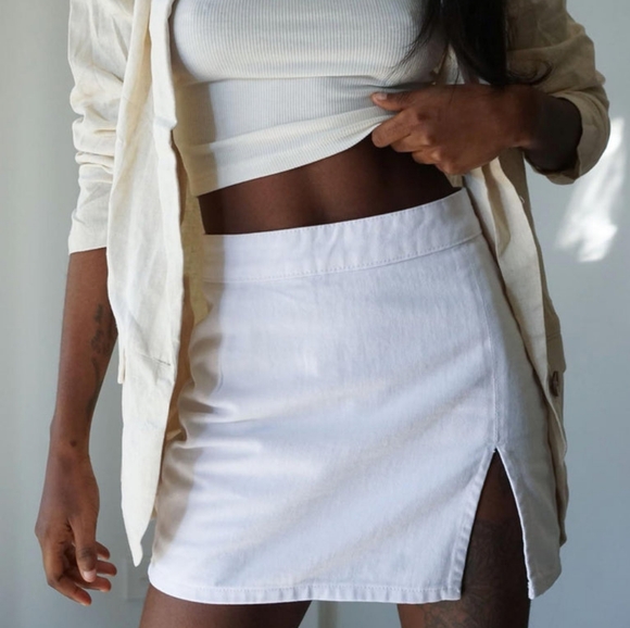 Princess Polly White Slit Mini Skirt - Picture 2 of 7